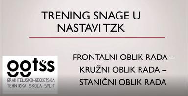 Trening snage u nastavi tzk - vrste treninga