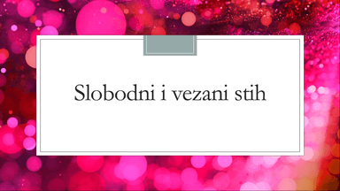 Slobodni i vezani stih