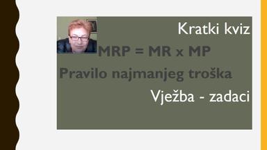 Prihod graničnog proizvoda i pravilo najmanjeg troška