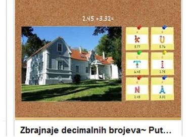 Zbrajanje decimalnih brojeva ~ Putujemo Hrvatkskom