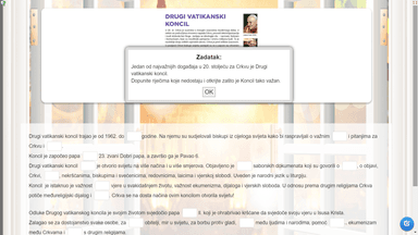 Drugi vatikanski koncil 6.r OŠ KV- digitalni zadatak