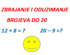 Zbrajanje i oduzimanje brojeva do 20