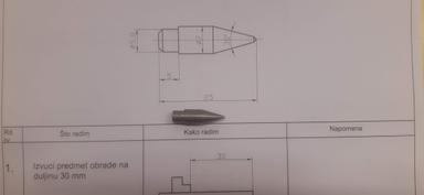 Tokarenje šiljka-vježba