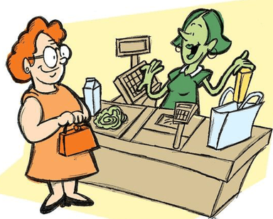 Prodajni razgovor u prodavaonici mješovite robe