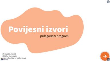 Povijesni izvori - prilagođeni program
