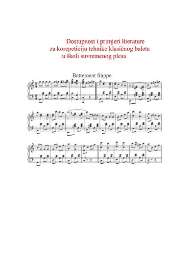 Primjeri literature za korepeticiju baleta