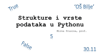 Strukture i vrste podataka u Pythonu