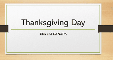 Engleski jezik: Thanksgiving Day