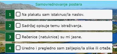 Samovrednovanje plakata