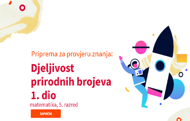 Djeljivost  prirodnih brojeva - 1. dio (kviz, 5. razred)