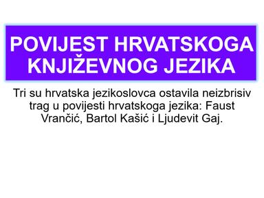 Povijest hrvatskoga jezika do 20. stoljeća
