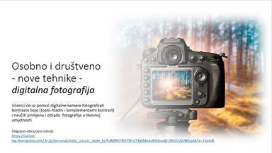 Likovna kultura 5. razred - Nove tehnike, digitalna fotografija, kontrasti