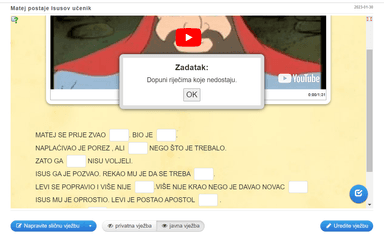 Matej postaje Isusov učenik-digitalni zadatak KV OŠ 2.r