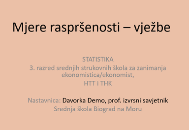 Mjere raspršenosti - vježbe