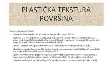Likovna kultura - Tema: Plastičke teksture 6. razred