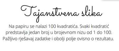 Zbrajanje i oduzimanje do 100 - Tajanstvena slika