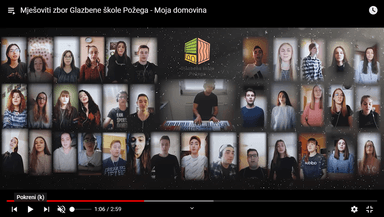 Nastava zbora koroni unatoč - Mješoviti zbor Glazbene škole Požega i Moja domovina 