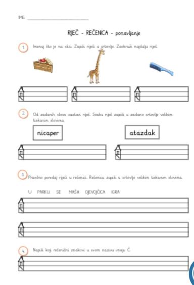 Riječ, rečenica - ponavljanje