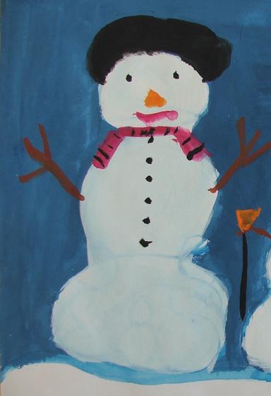 Listić za vježbanje pridjeva - Evo moga snjegivića